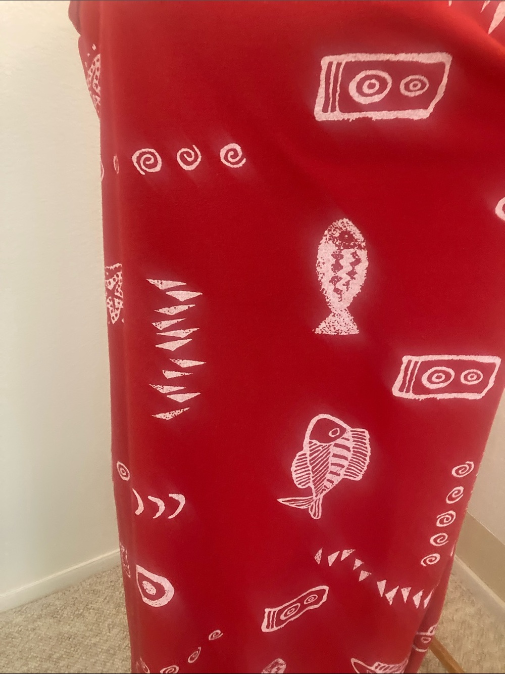 Exist Red Sleeveless Maxi Dress with White Fish Motif Size XL - Picture 2 of 7